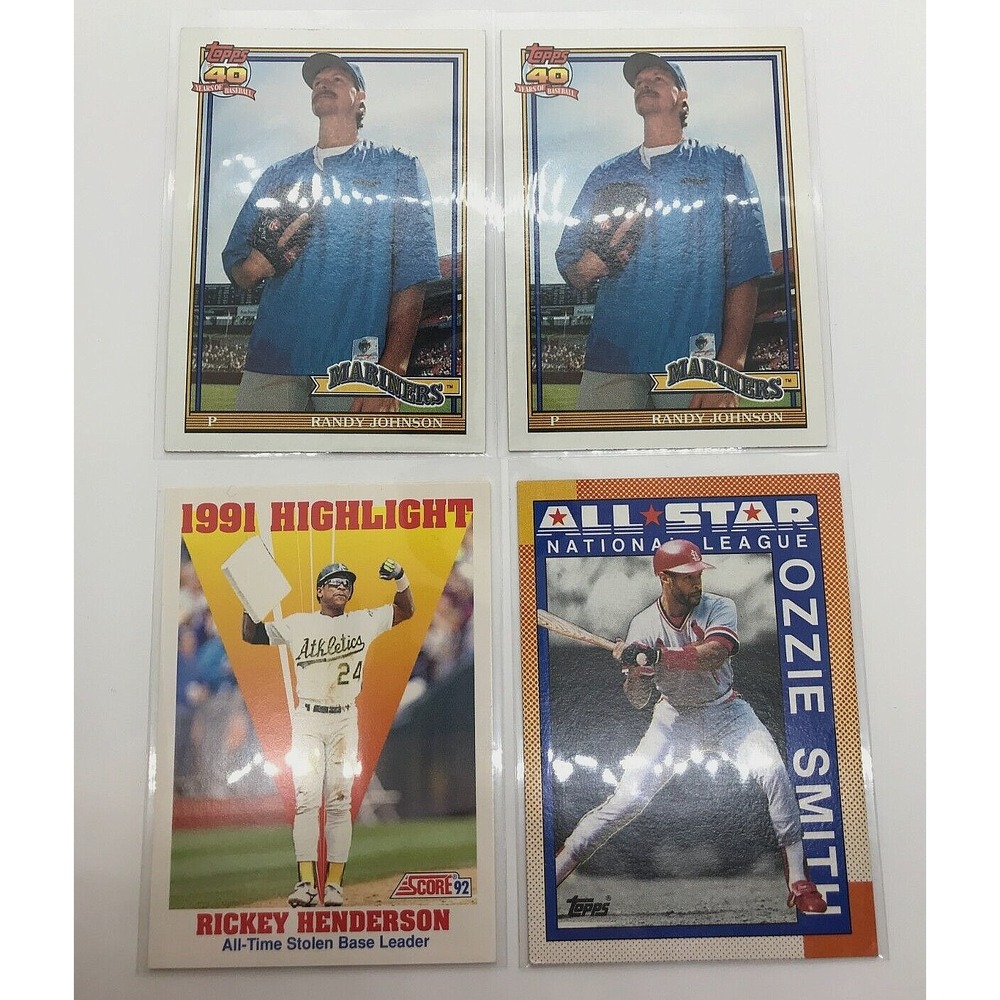 Lot of (4) Cards Baseball - Johnson #225, Henderson #430, Smith #400